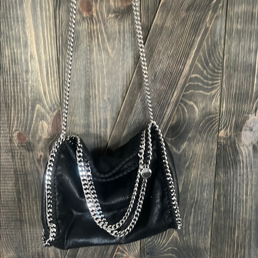 Black Chain-Embellished Women's Bag